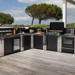 Module Plan de Travail 80 cm Noir Inox - ENO