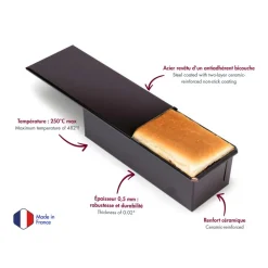 Moule à pain de mie avec couvercle 400 x 105 mm antiadhérent - GOBEL