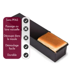 Moule à pain de mie avec couvercle 400 x 105 mm antiadhérent - GOBEL