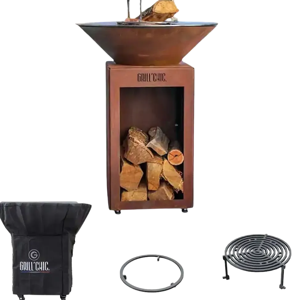 Pack Printemps Brasero Auvergnat Rond CORTEN - GRILL CHIC