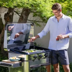 Plancha Gaz Enosign 80 cm sur Chariot Inox - ENO