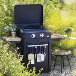 Plancha Gaz Enosign 65 sur Chariot Bleu Navy - ENO