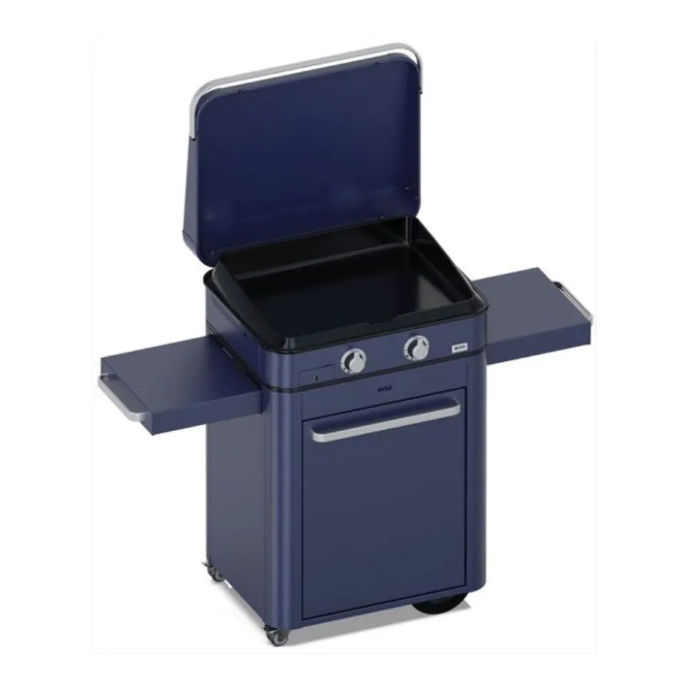 Plancha Gaz Enosign 65 sur Chariot Bleu Navy - ENO