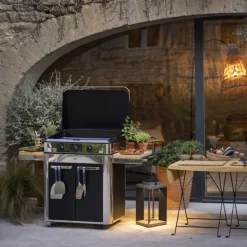 Plancha Gaz ENOSIGN 80 sur Chariot Inox et Noir - ENO