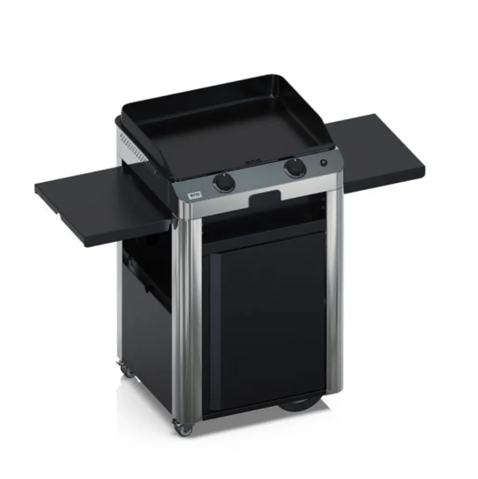 Plancha Gaz Fusion 60 sur Chariot Inox et Noir - ENO