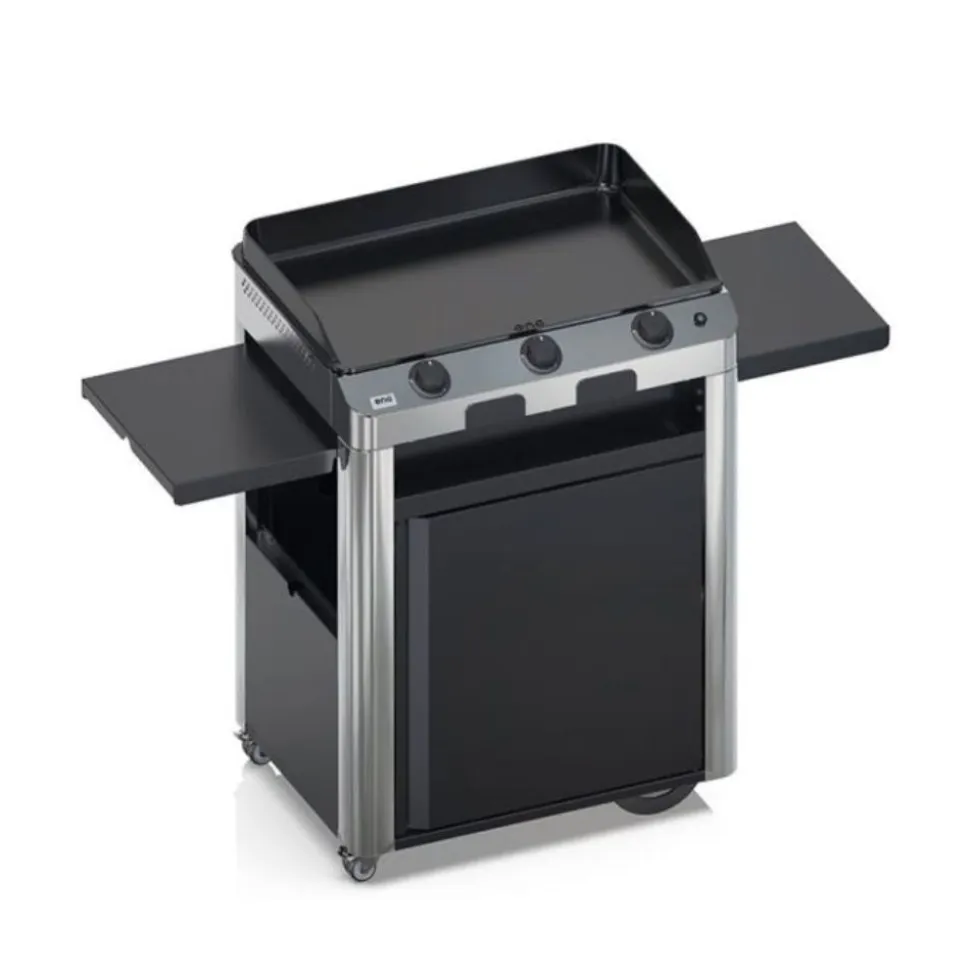 Plancha Gaz Fusion 75 sur Chariot Inox et Noir - ENO