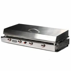 Plancha gaz inox LAGOA 4 feux Avec Couvercle - PLANCHA TONIO