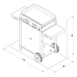 Plancha Électrique INITIAL 65 Sur Chariot Noir - ENO