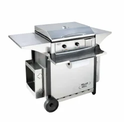 Plancha électrique inox 60 avec chariot et accessoires - ROLLER GRILL