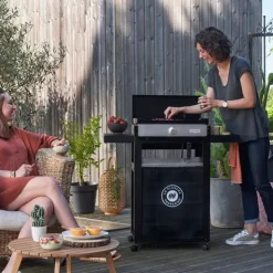 Plancha électrique Petite Française 150 Duo - Couvercle et chariot - LE MARQUIER