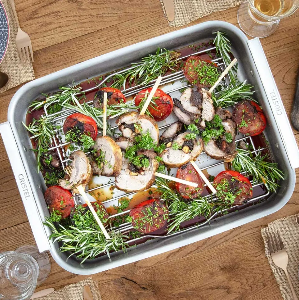 Plat à Four Inox 35 cm avec accessoires - CRISTEL