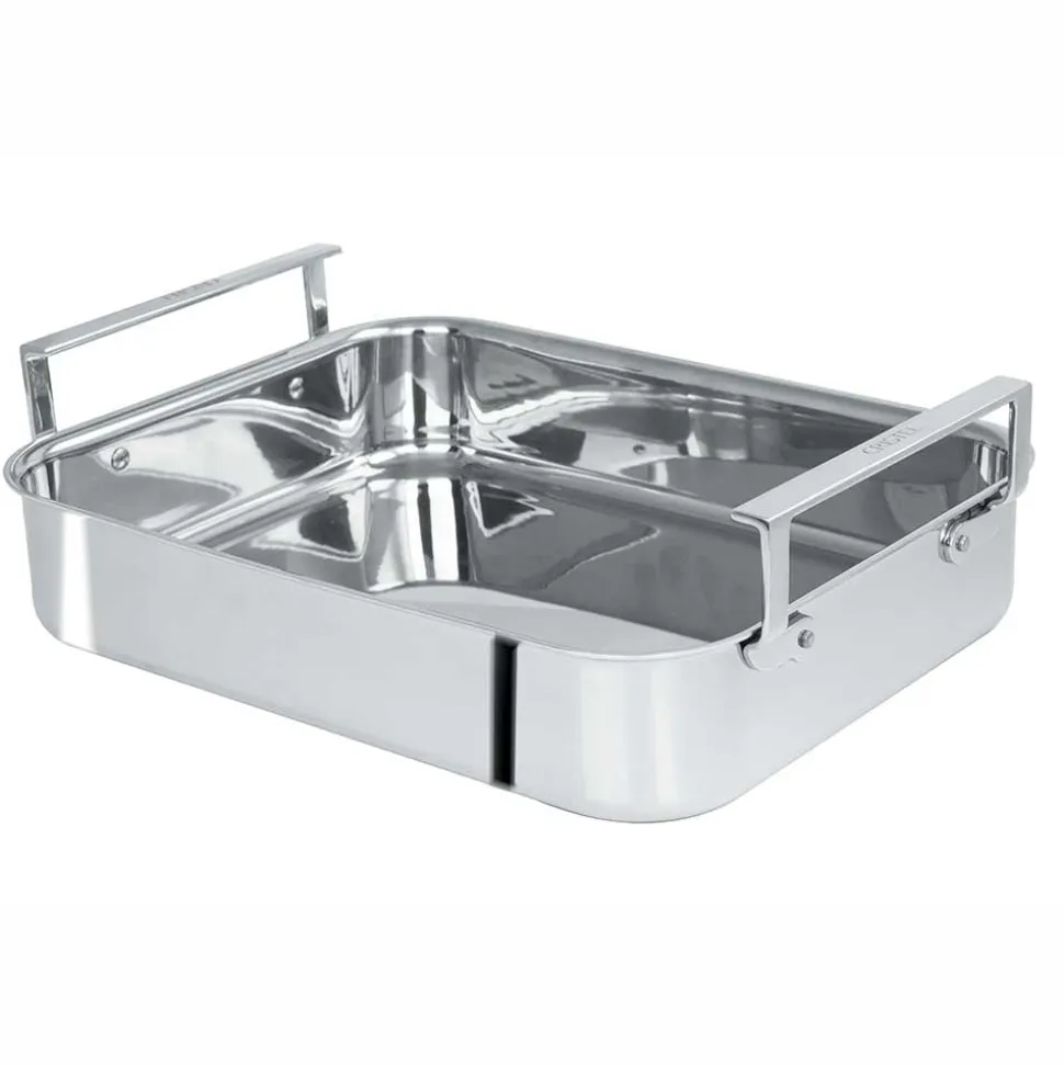 Plat rectangulaire four inox brillant 30 cm - CRISTEL
