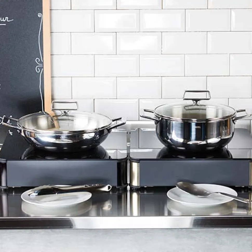 Plat Sautoir Inox Castel'Pro avec couvercle - CRISTEL