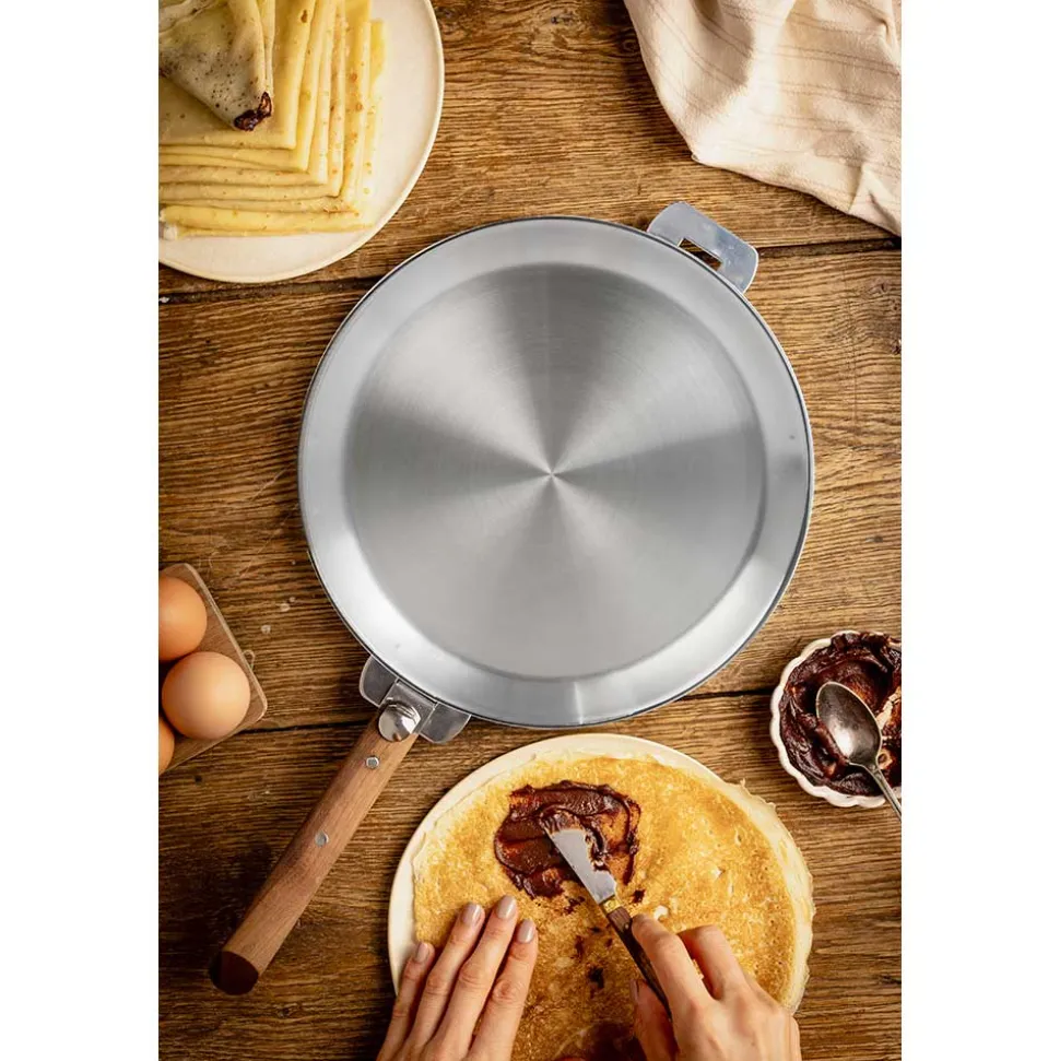 Poêle à crêpes inox poignée amovible Mutine - CRISTEL