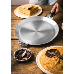 Poêle à crêpes inox poignée amovible Mutine - CRISTEL