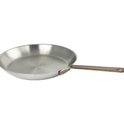 Poêle Inox Brossé Poignée Cuivrée - CRISTEL