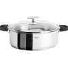 Sauteuse inox Casteline 24 cm avec 2 anses et couvercle - CRISTEL
