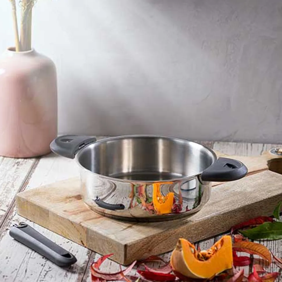Sauteuse inox Casteline 24 cm avec 2 anses et couvercle - CRISTEL