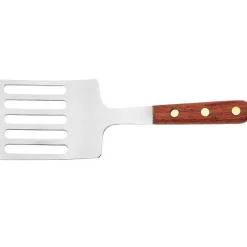 Spatule ajourée carrée inox manche en bois - Au Nain