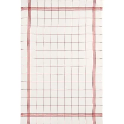 Torchon Bistrot en lin 51 x 80 cm Rouge - Charvet Editions