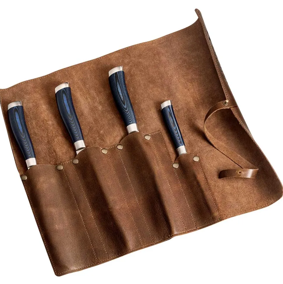 Trousse en cuir et kit 4 couteaux ZEN - FISCHER