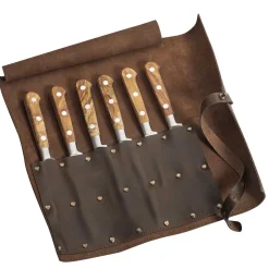 Trousse en cuir et kit de 6 couteaux à steak BBR - FISCHER