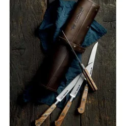 Trousse en cuir et kit de 6 couteaux à steak BBR - FISCHER