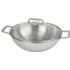 Wok Inox Castel'Pro anses fixes et couvercle inclus - CRISTEL